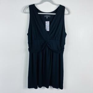 Karen Kane Plus Size 1X Sleeveless Knit Blouse Top Black